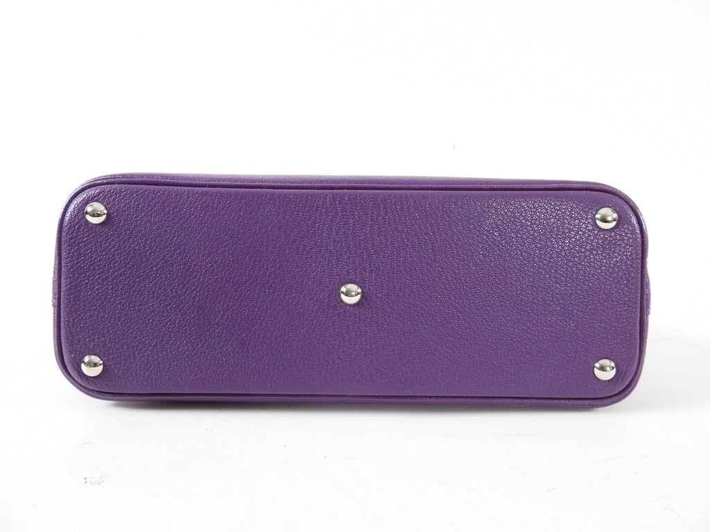 Hermes Bolide 27 Purple Violet Chèvre Mysore Leather SHW