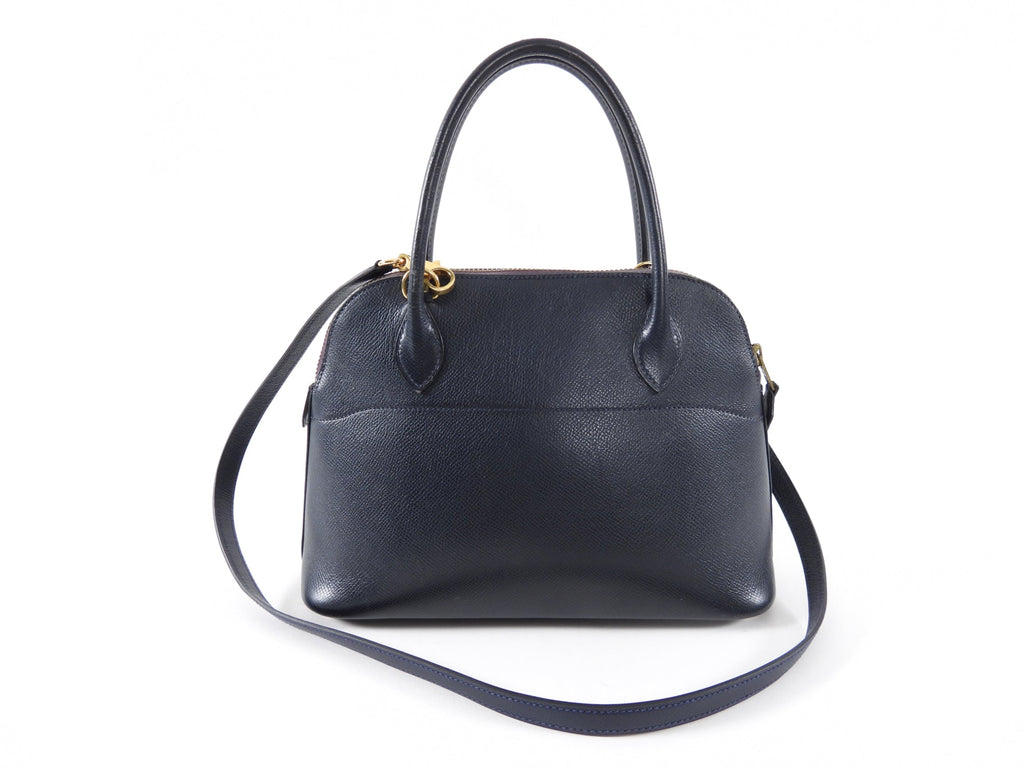 Hermes Vintage 1991 Bleu Obscur Courcheval Bolide 27 PM Bag