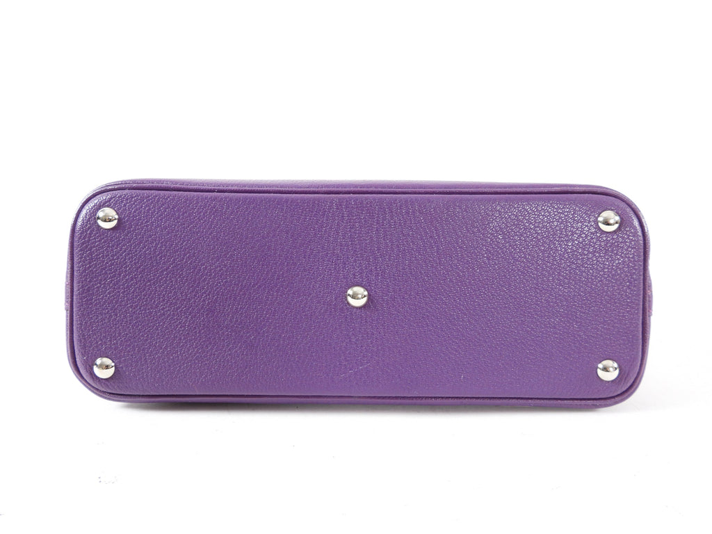 Hermes Bolide 27 Purple Violet Chèvre Mysore Leather SHW