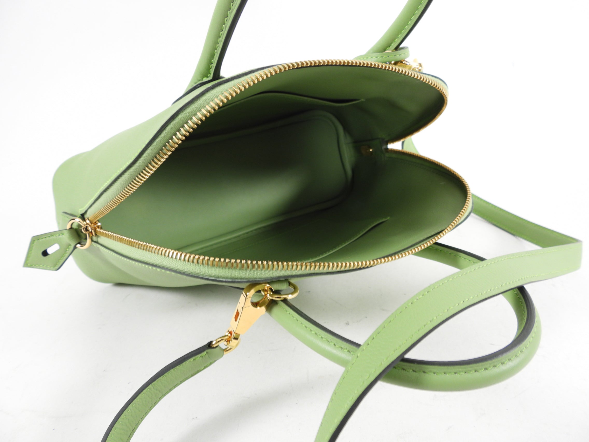 Hermes Bolide 1923 Veau Evercolor Vert Criquet 25cm Green Bag