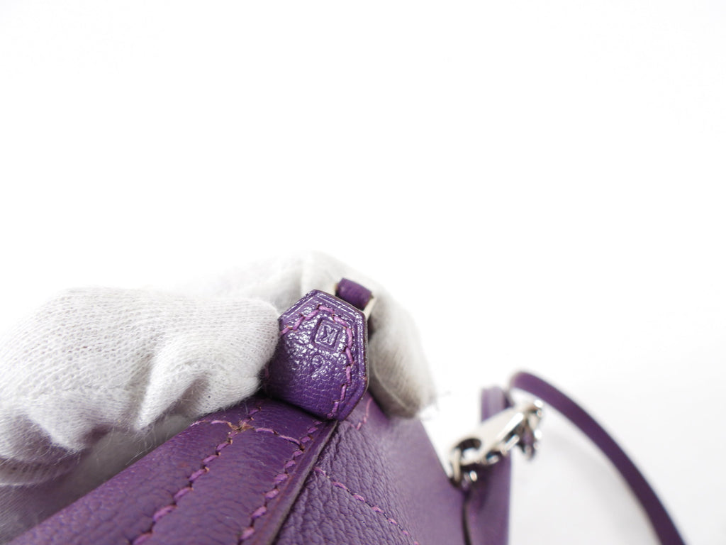 Hermes Bolide 27 Purple Violet Chèvre Mysore Leather SHW