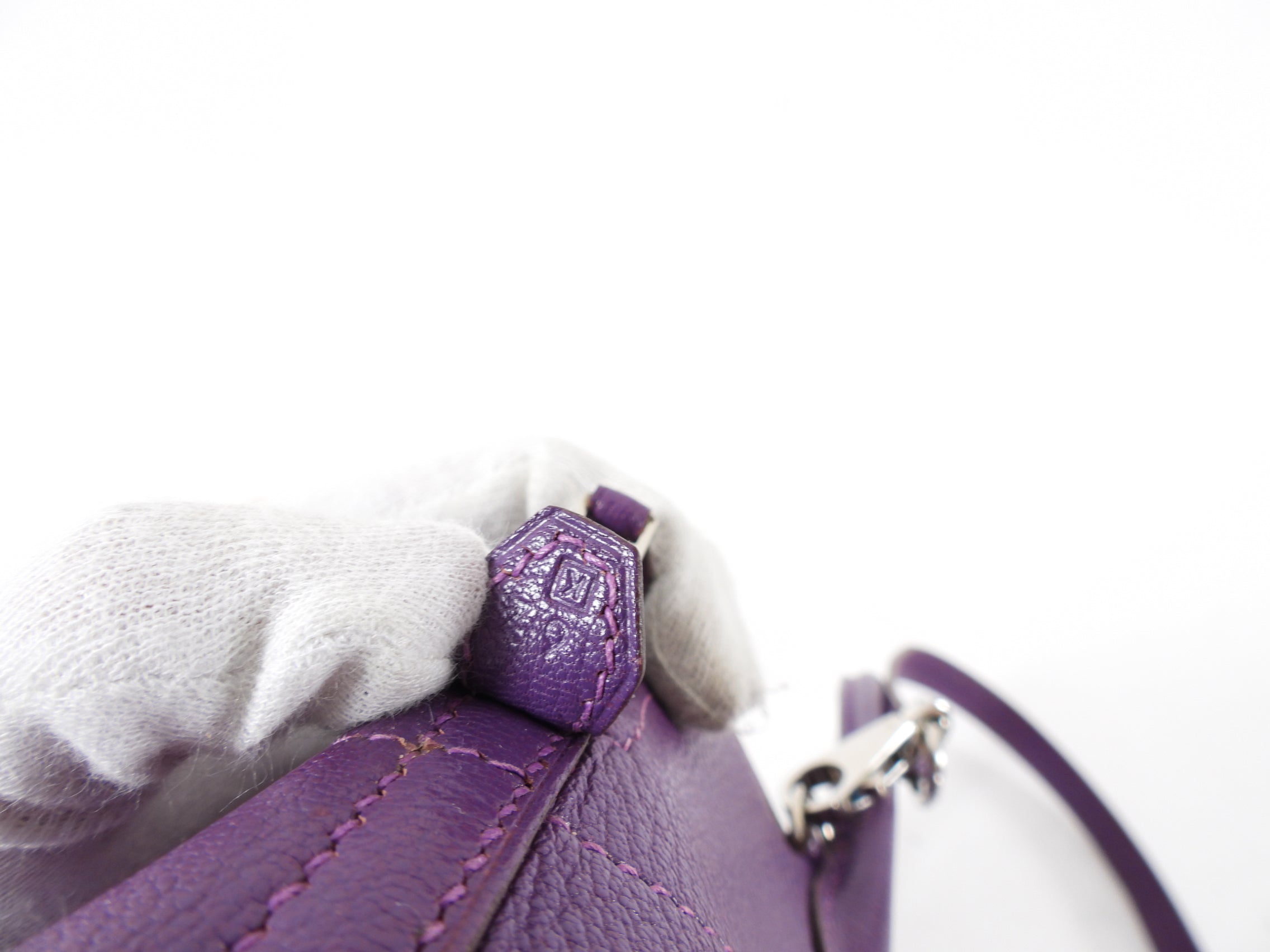 Hermes Bolide 27 Purple Violet Chèvre Mysore Leather SHW