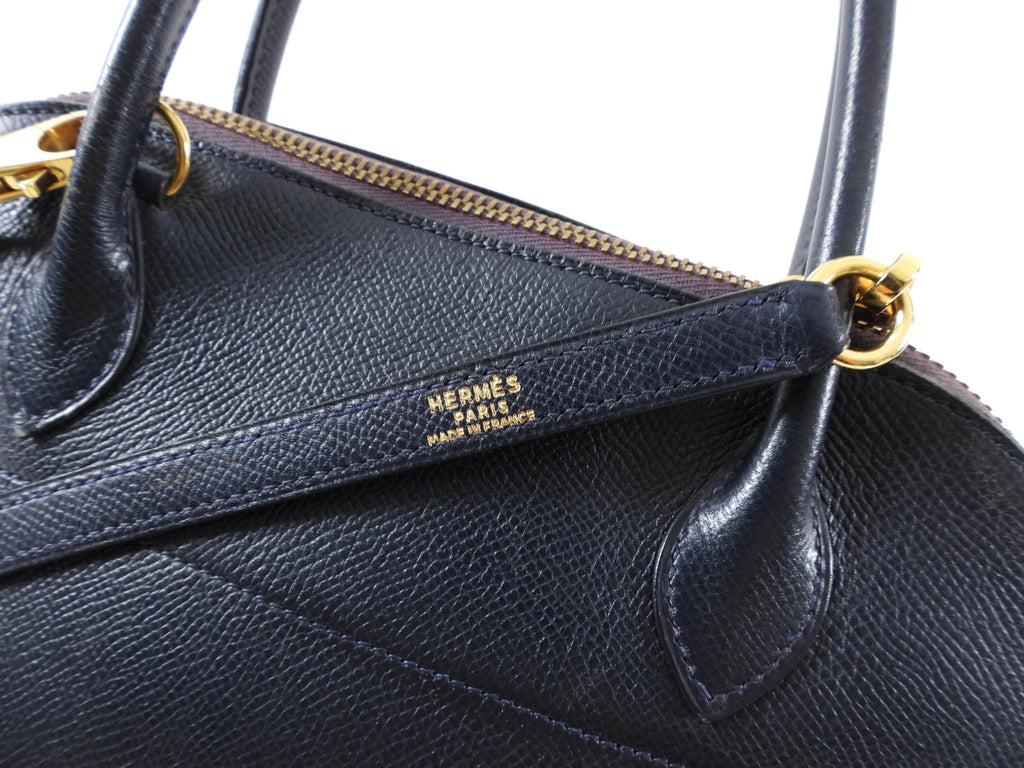 Hermes Vintage 1991 Bleu Obscur Courcheval Bolide 27 PM Bag