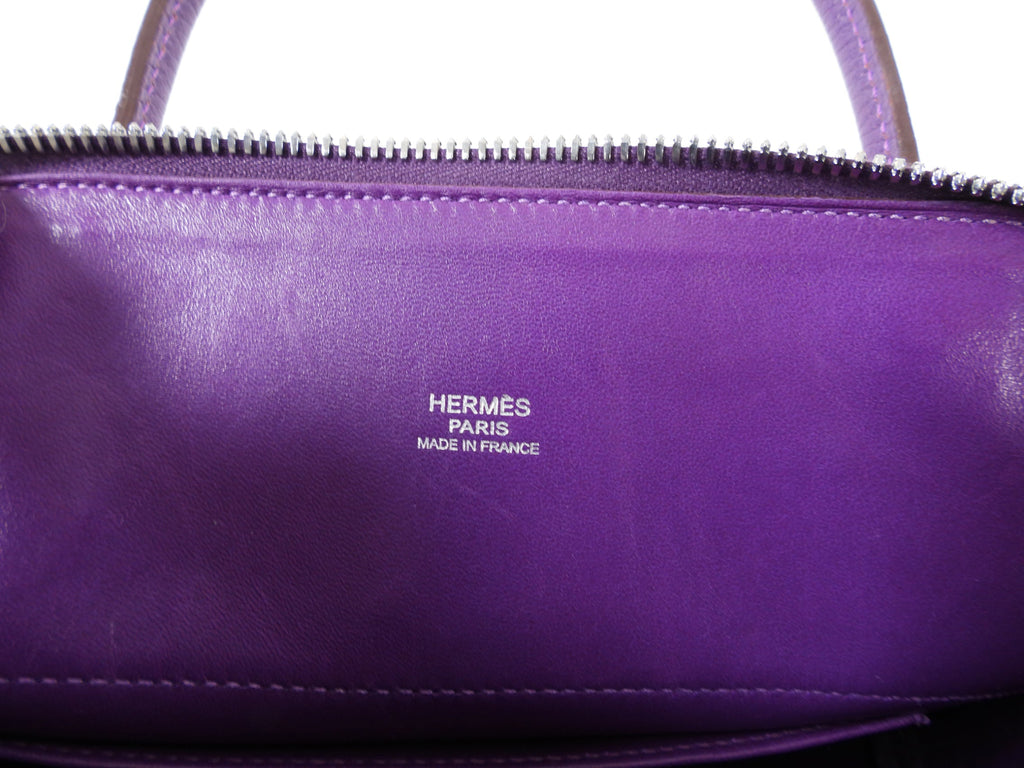 Hermes Bolide 27 Purple Violet Chèvre Mysore Leather SHW