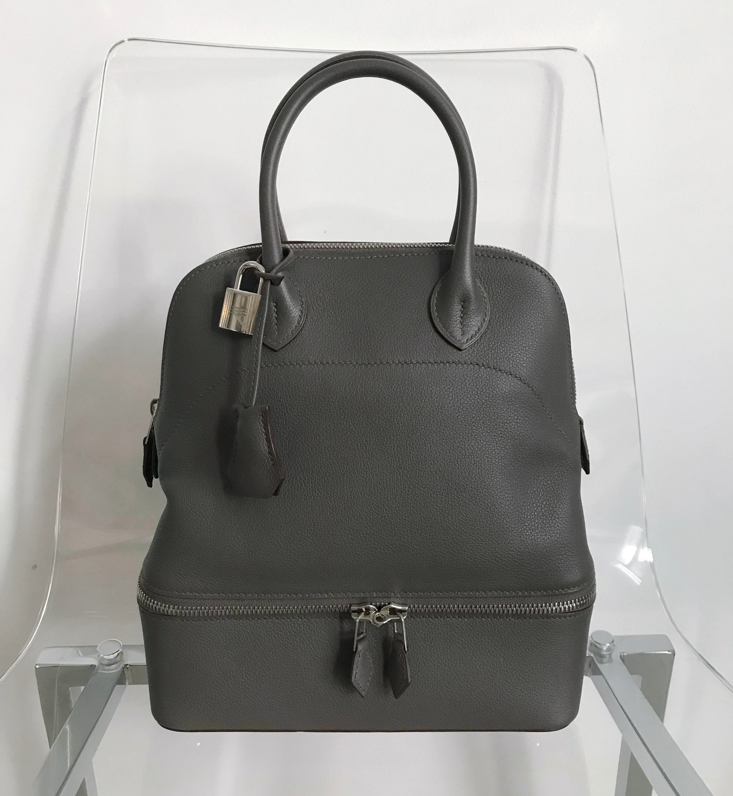 Hermes Sac Bolide Secret PM Etain Veau Evercolor