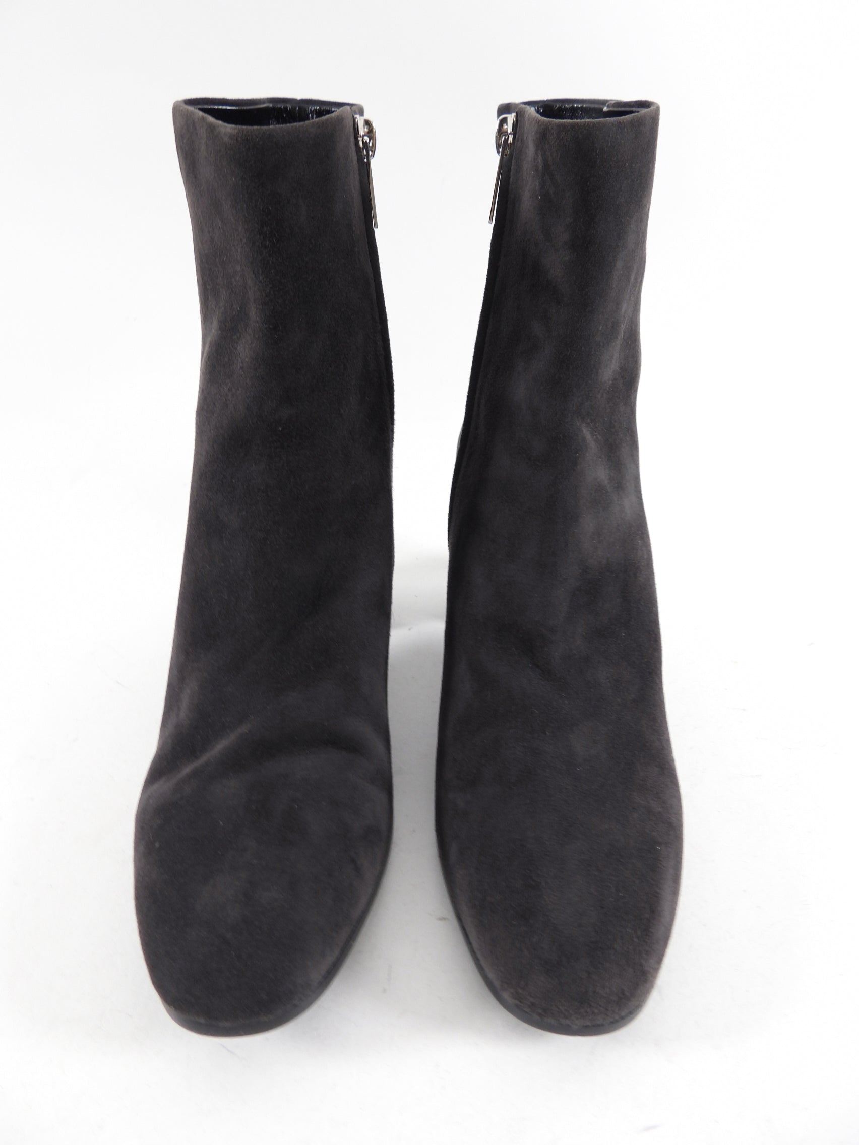 Hermes Dark Brown Suede Block Heel Ankle Boot - 40