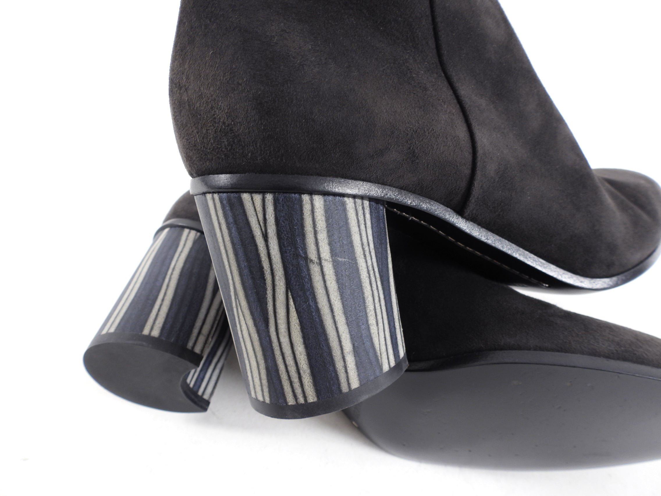 Hermes Dark Brown Suede Block Heel Ankle Boot - 40