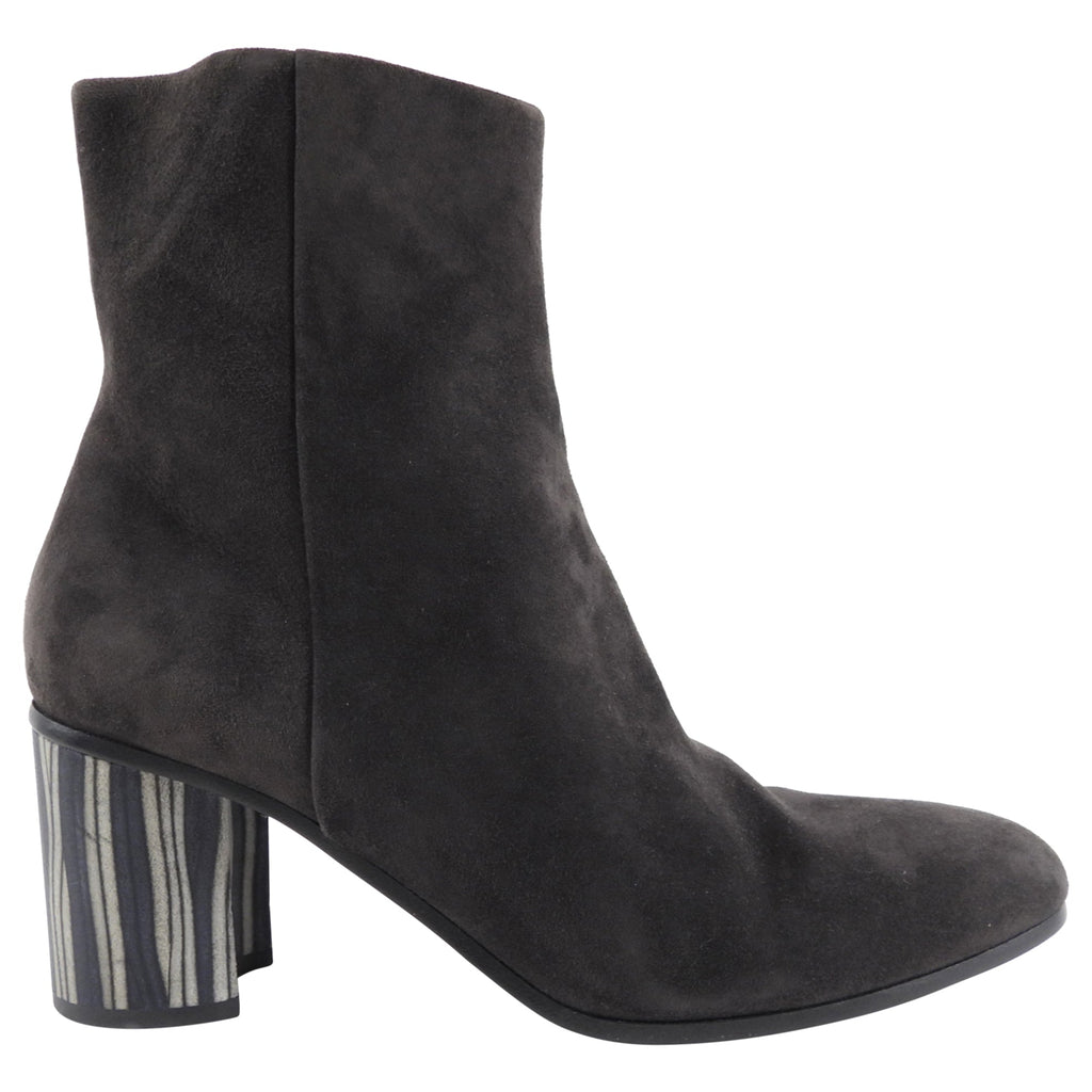 Hermes Dark Brown Suede Block Heel Ankle Boot - 40