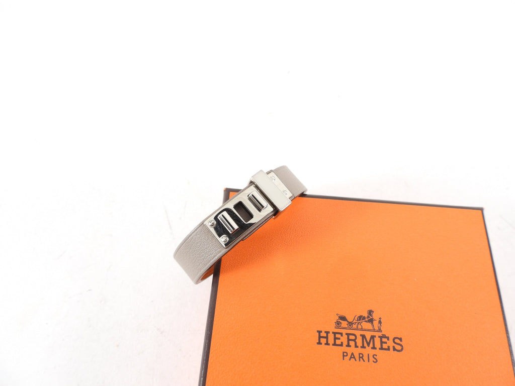 Hermes Mini Dog Square Swift Gris Asphalt Bracelet - XS / S