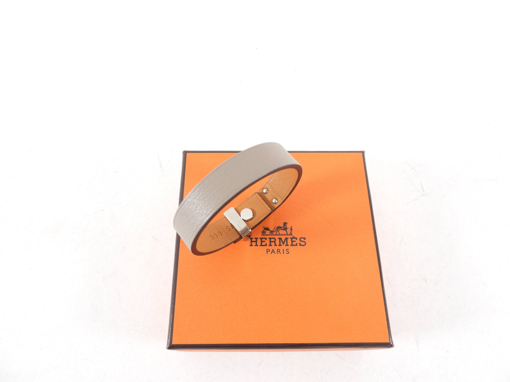 Hermes Mini Dog Square Swift Gris Asphalt Bracelet - XS / S