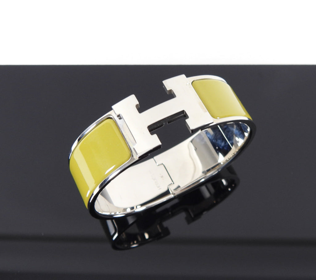 Hermes Clic Clac H Bracelet Vert Chartreuse Palladium