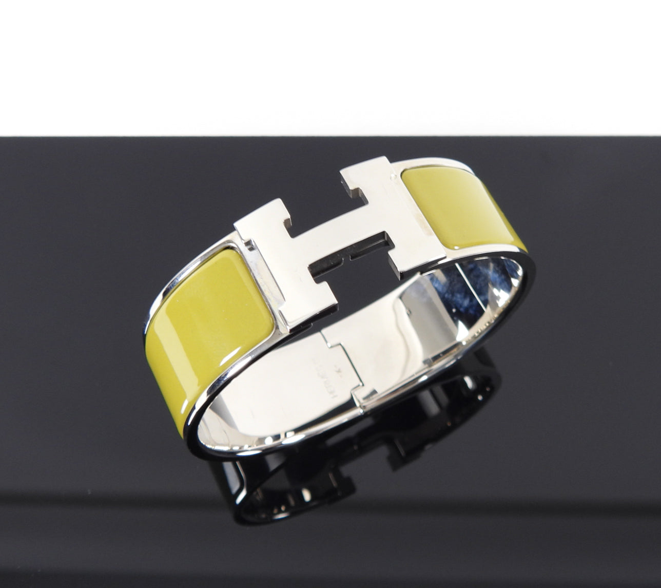 Hermes Clic Clac H Bracelet Vert Chartreuse Palladium