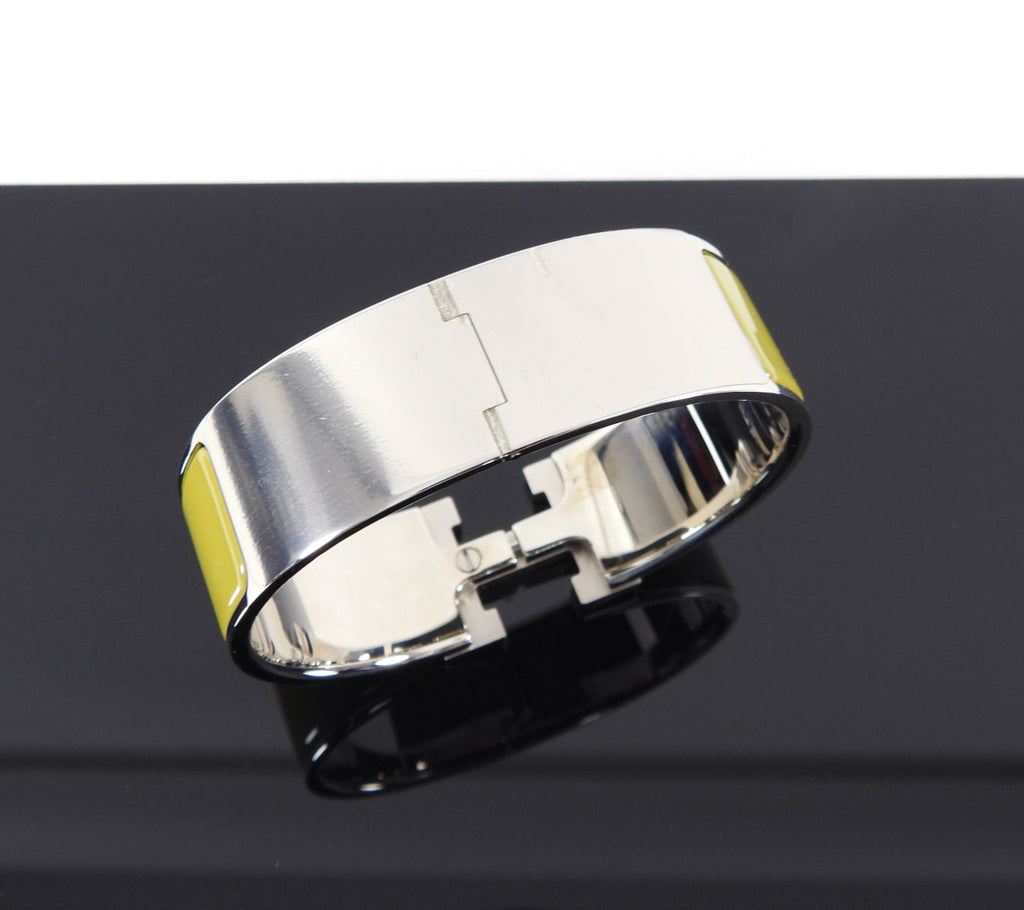 Hermes Clic Clac H Bracelet Vert Chartreuse Palladium