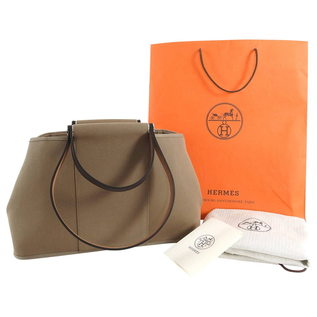 Hermes Cabag PM Canvas 2 Way Bag - Etoupe / Ebene
