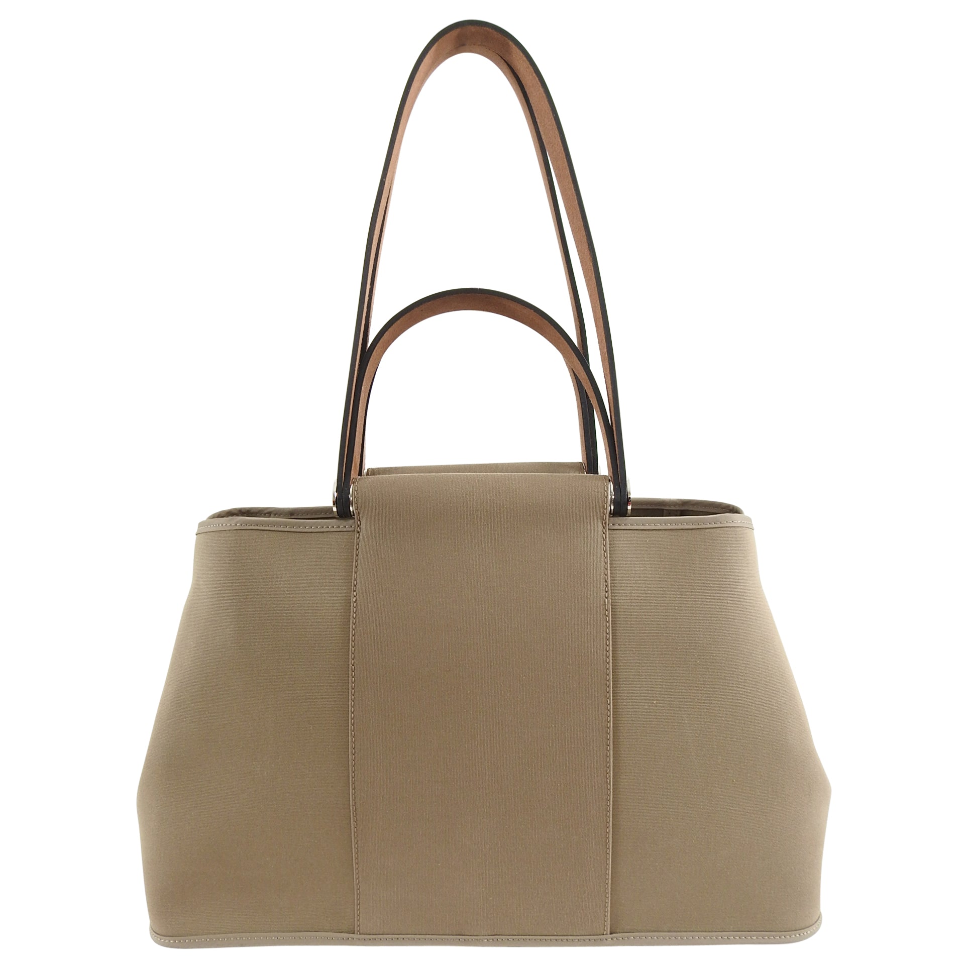 Hermes Cabag PM Canvas 2 Way Bag - Etoupe / Ebene