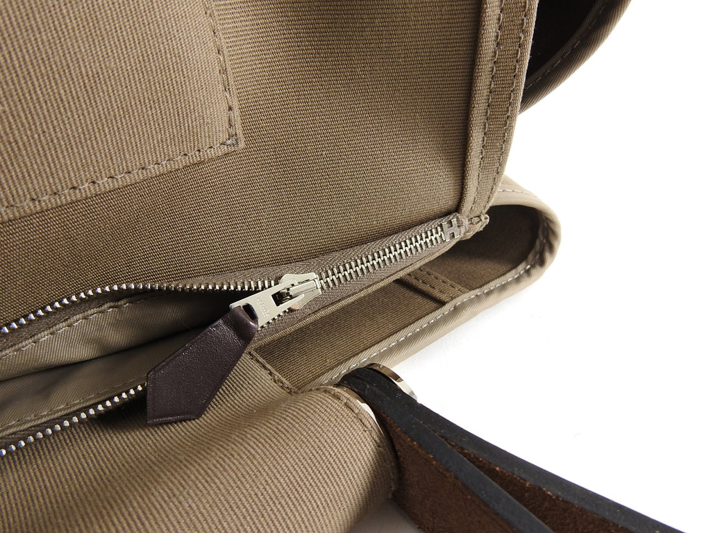 Hermes Cabag PM Canvas 2 Way Bag - Etoupe / Ebene