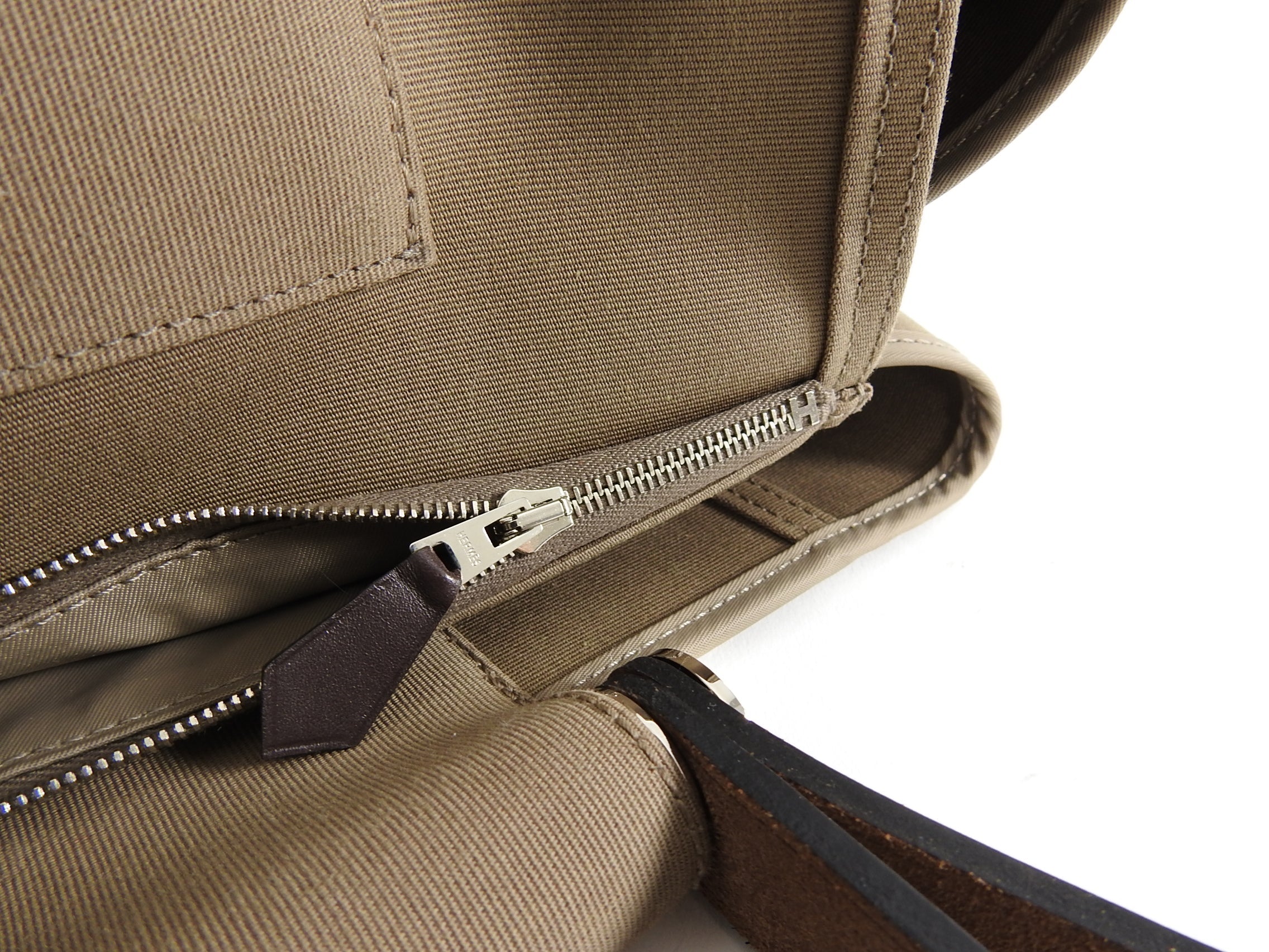 Hermes Cabag PM Canvas 2 Way Bag - Etoupe / Ebene
