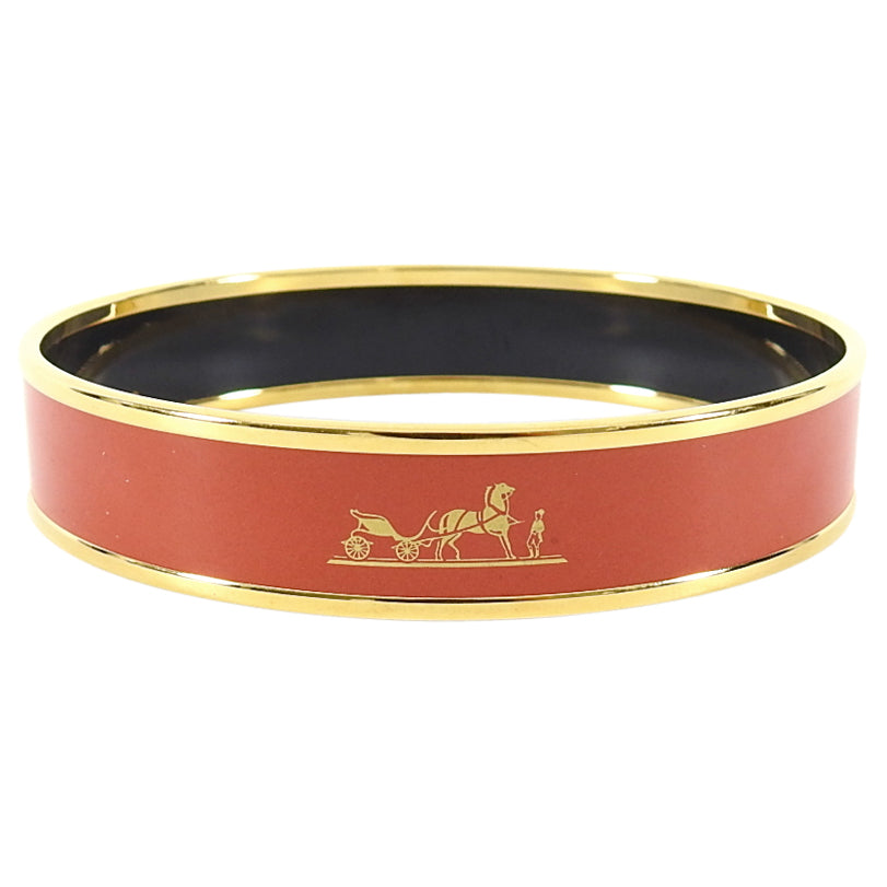 Hermes Caleche Burnt Orange GHW Narrow Bangle Bracelet 65mm