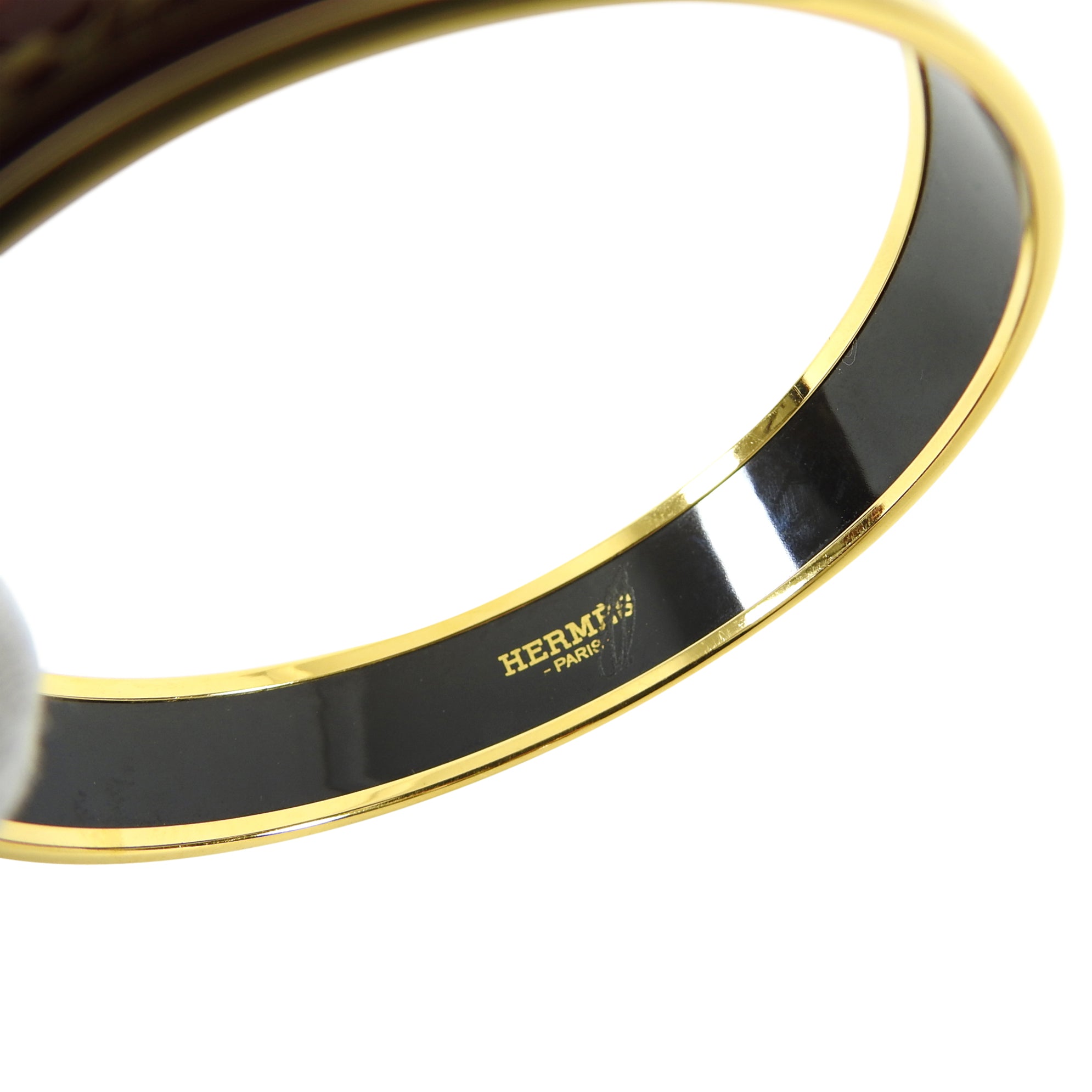 Hermes Caleche Burnt Orange GHW Narrow Bangle Bracelet 65mm