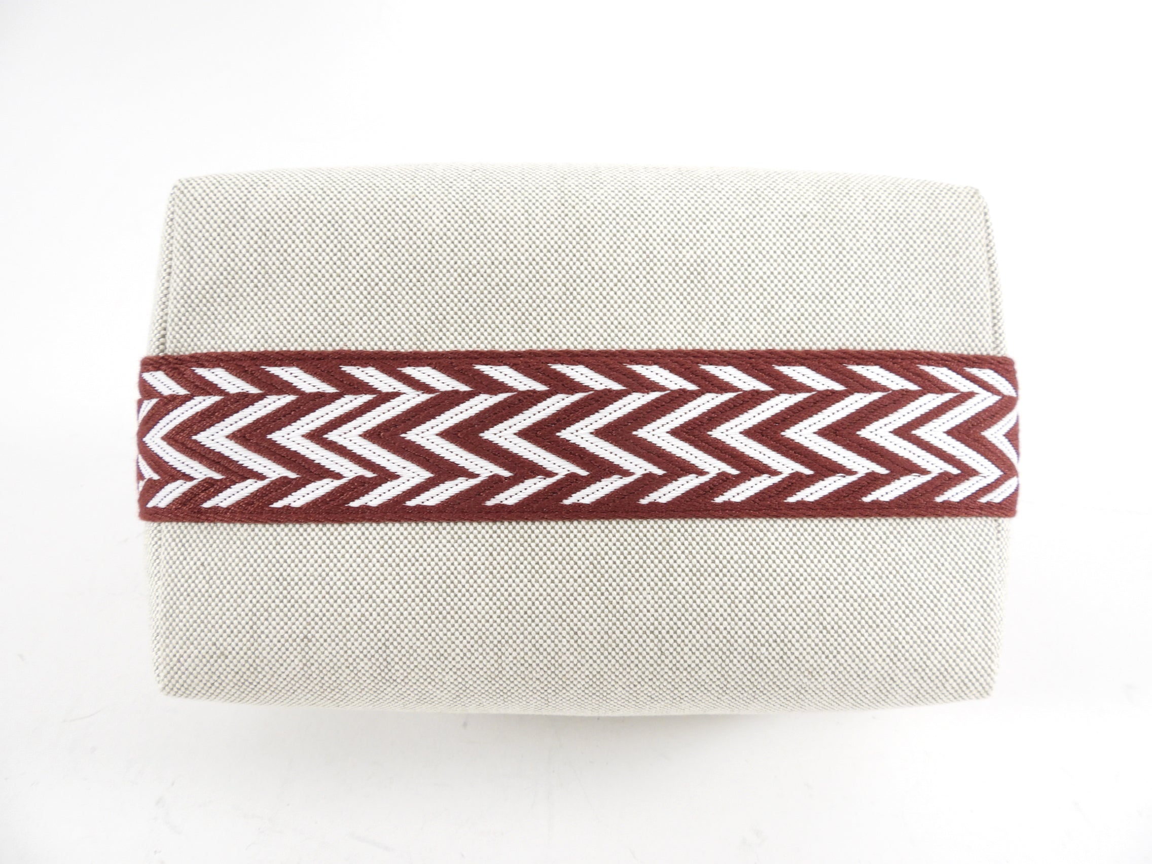 Hermes Canvas and Burgundy Bride A Brac Small Cosmetic Bag