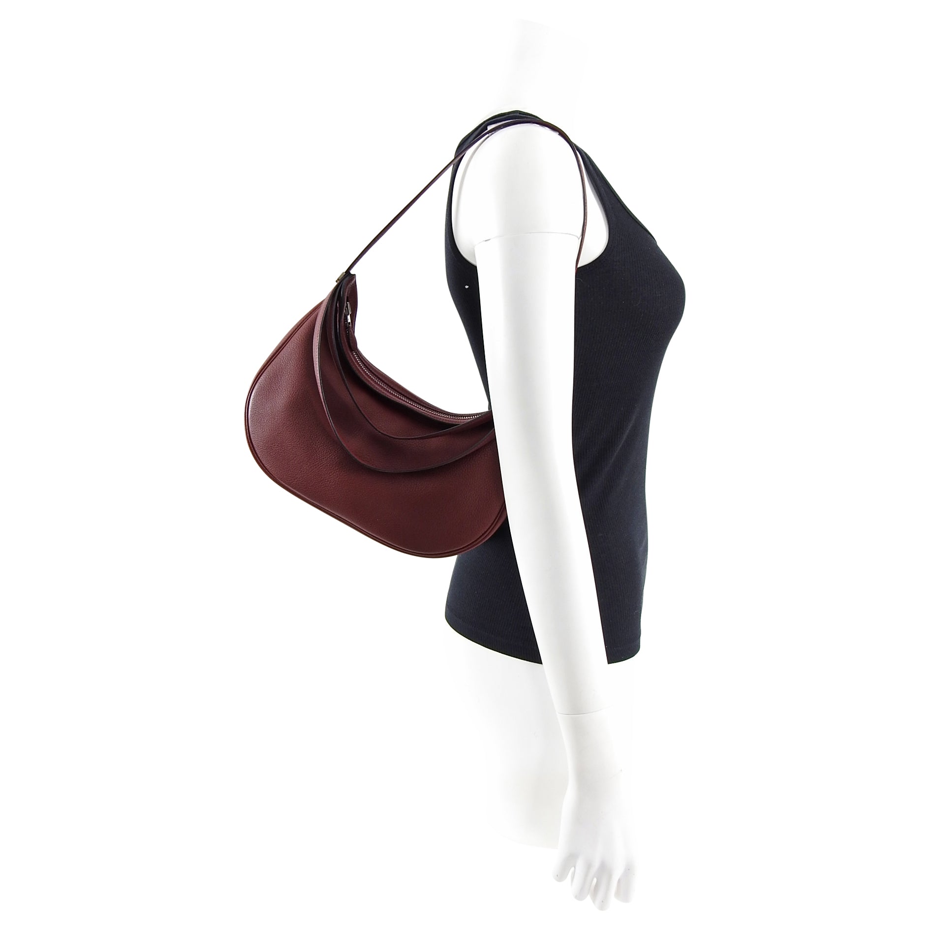 Hermes Vintage 2002 Caporal Triple Strap Rouge H Red Pochette Bag
