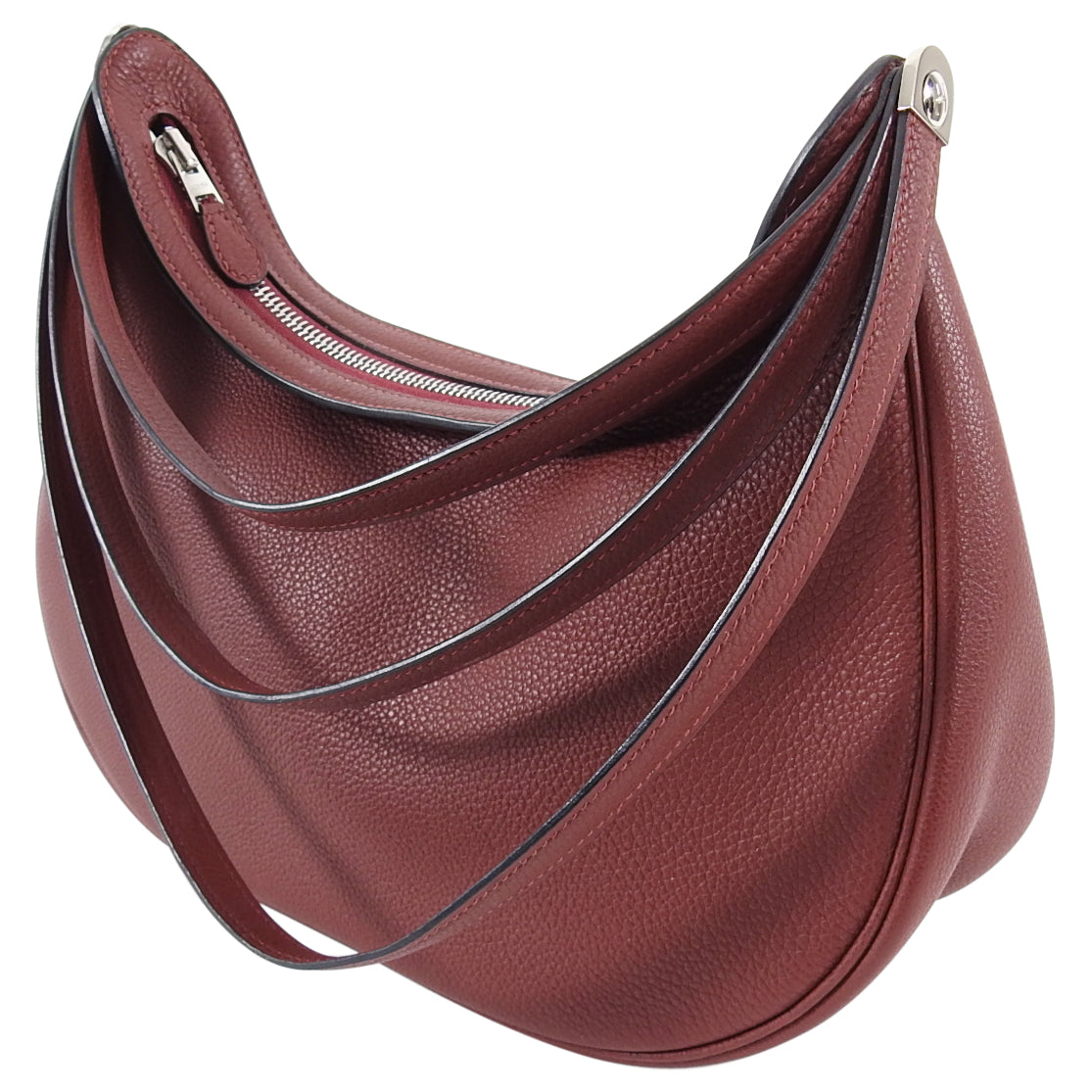 Hermes Vintage 2002 Caporal Triple Strap Rouge H Red Pochette Bag