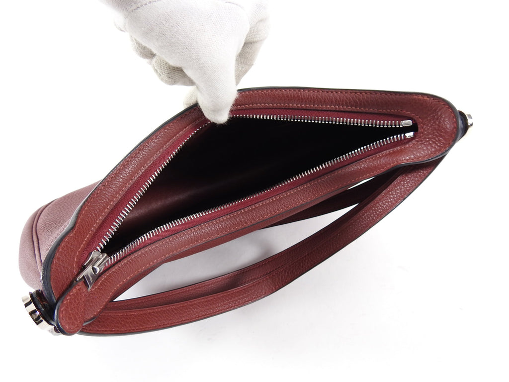 Hermes Vintage 2002 Caporal Triple Strap Rouge H Red Pochette Bag