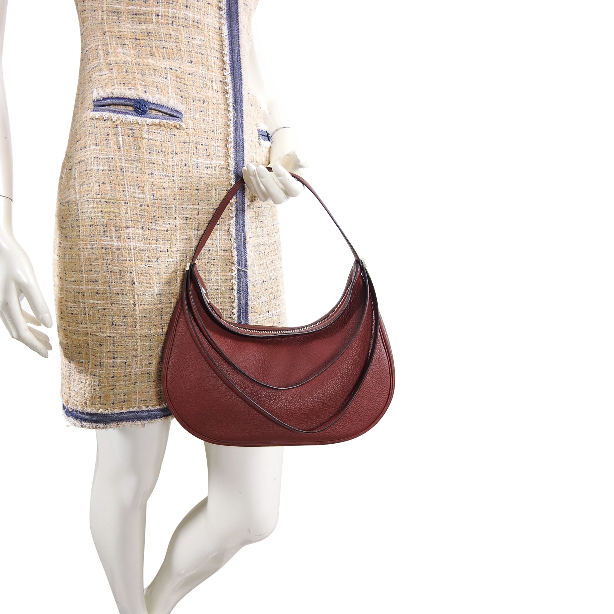 Hermes Vintage 2002 Caporal Triple Strap Rouge H Red Pochette Bag
