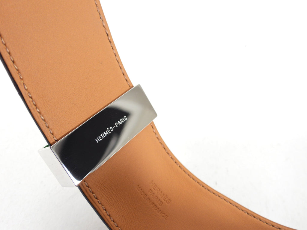 Hermes Collier de Chien Green Bamboo PHW Cuff Bracelet