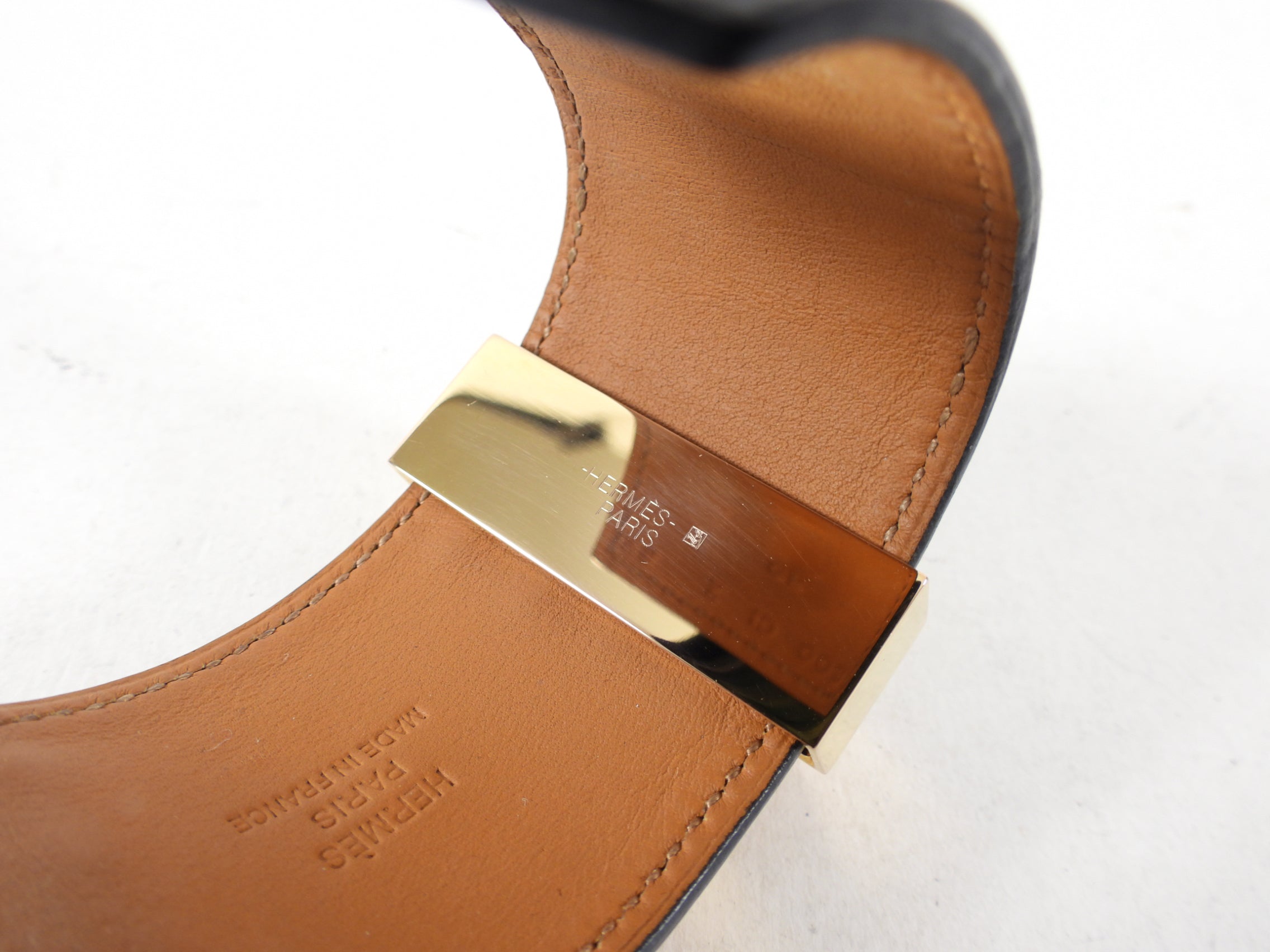 Hermes Collier de Chien Black Epsom GHW Cuff Bracelet