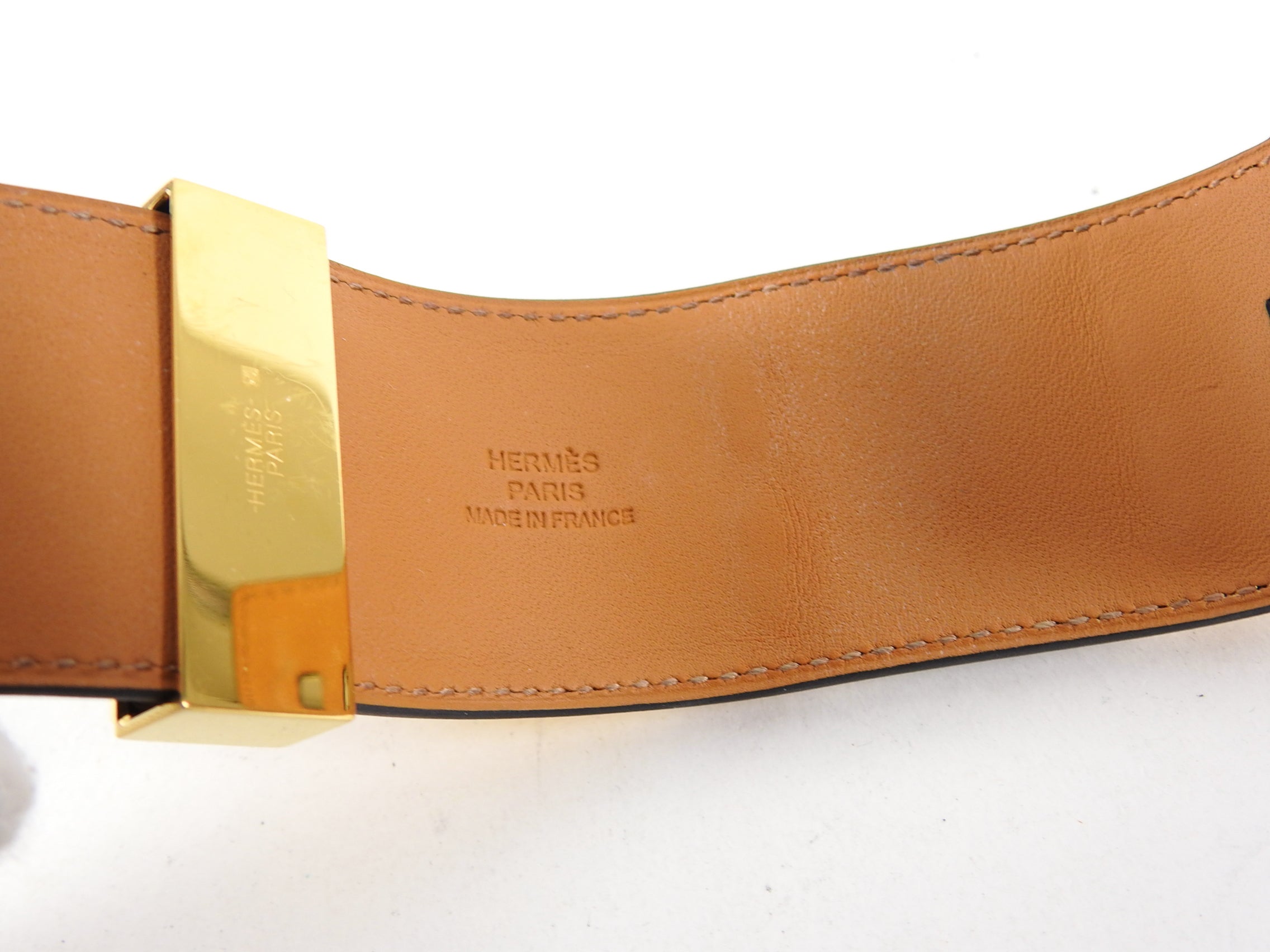 Hermes Collier De Chien Black and Gold Cuff Bracelet