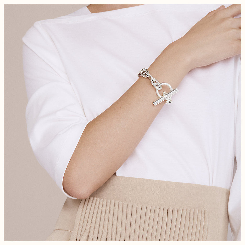 Hermes Chaine D'Ancre Sterling Silver Bracelet Large Model