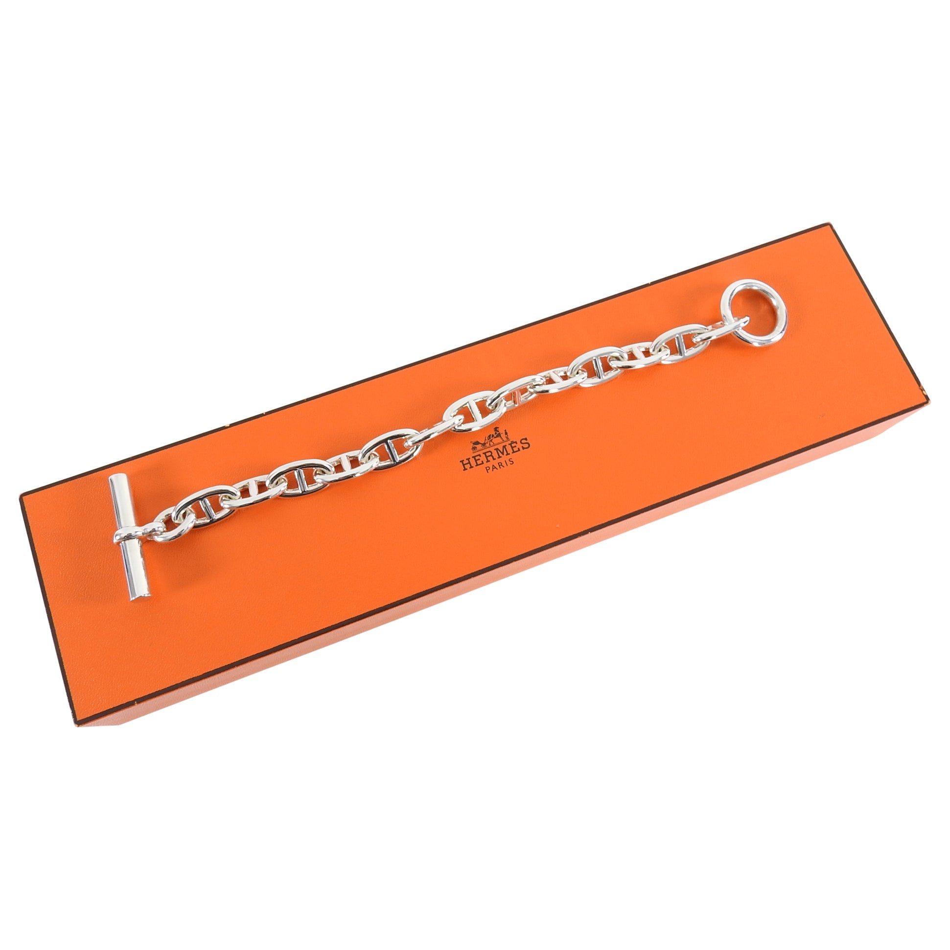 Hermes Chaine D'Ancre Sterling Silver Bracelet Large Model