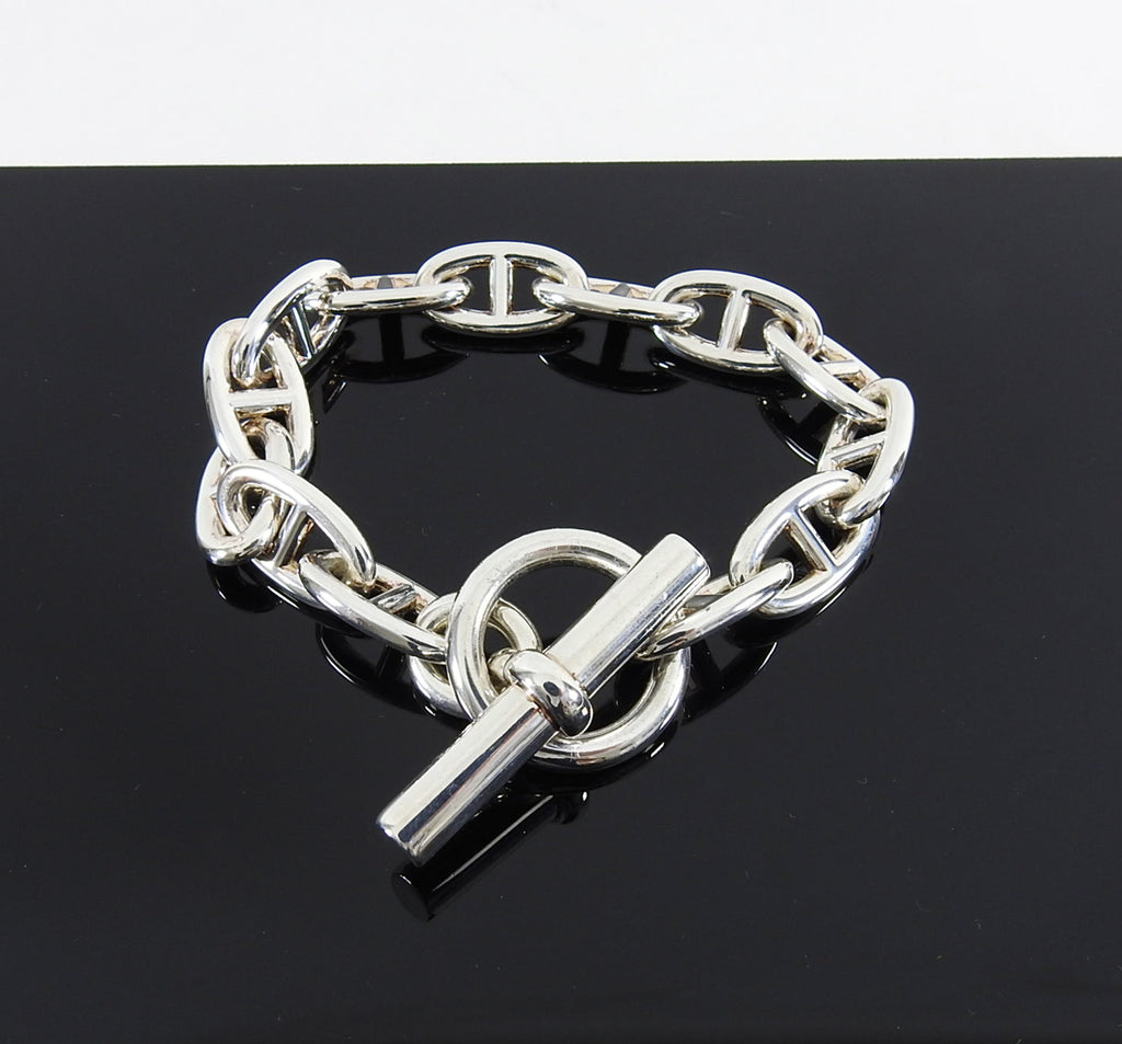 Hermes Chaine D'Ancre Sterling Silver Bracelet Large Model