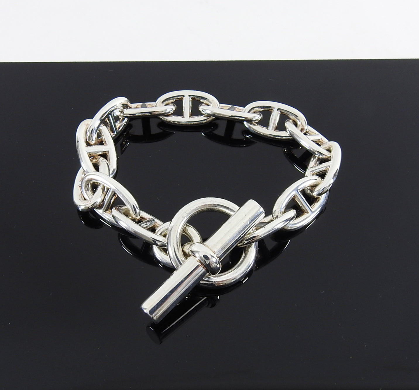 Hermes Chaine D'Ancre Sterling Silver Bracelet Large Model