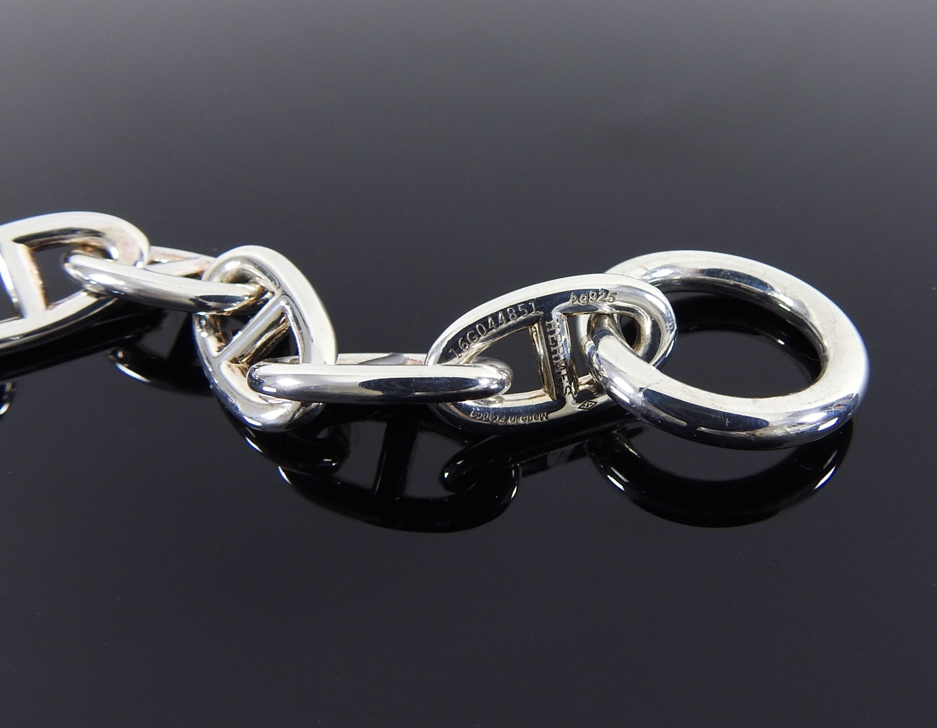 Hermes Chaine D'Ancre Sterling Silver Bracelet Large Model