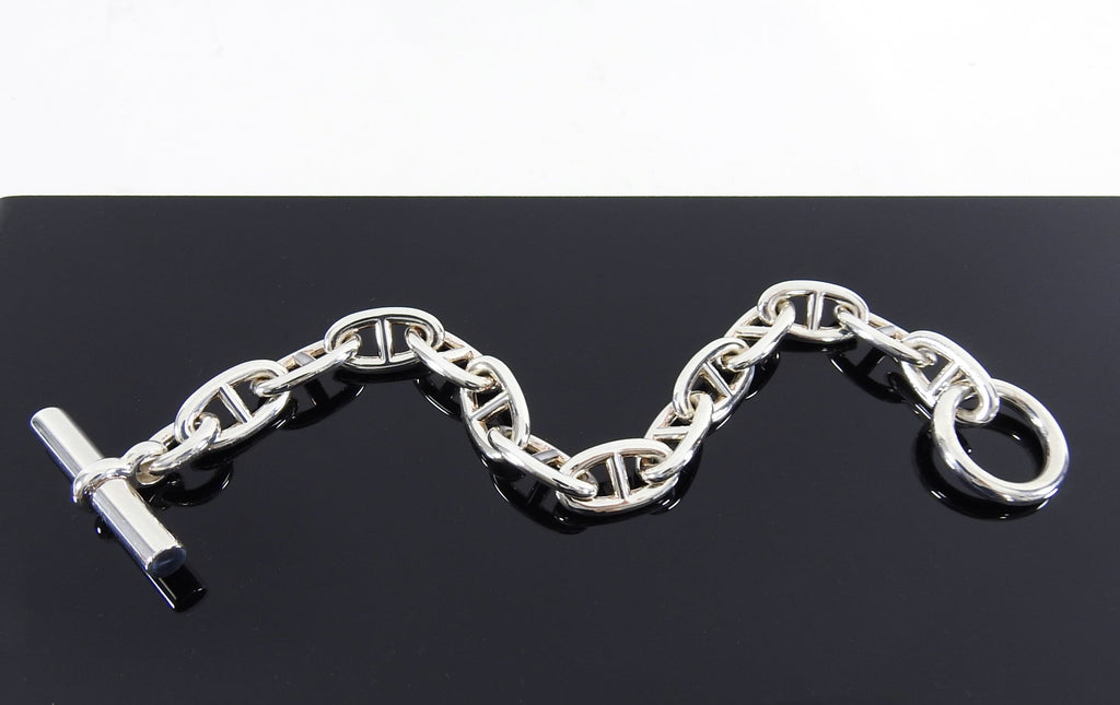 Hermes Chaine D'Ancre Sterling Silver Bracelet Large Model
