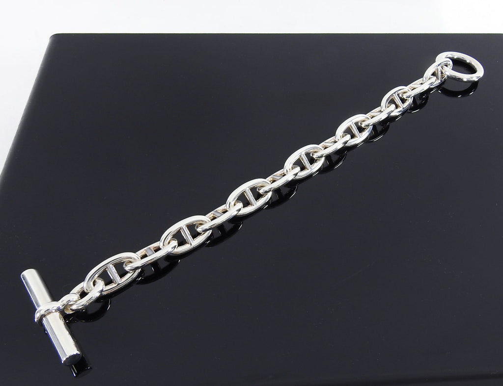 Hermes Chaine D'Ancre Sterling Silver Bracelet Large Model