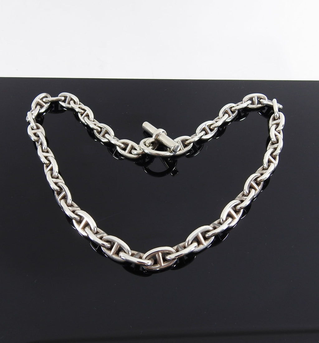 Hermes Sterling Silver Chaine D'ancre Toggle Link Necklace