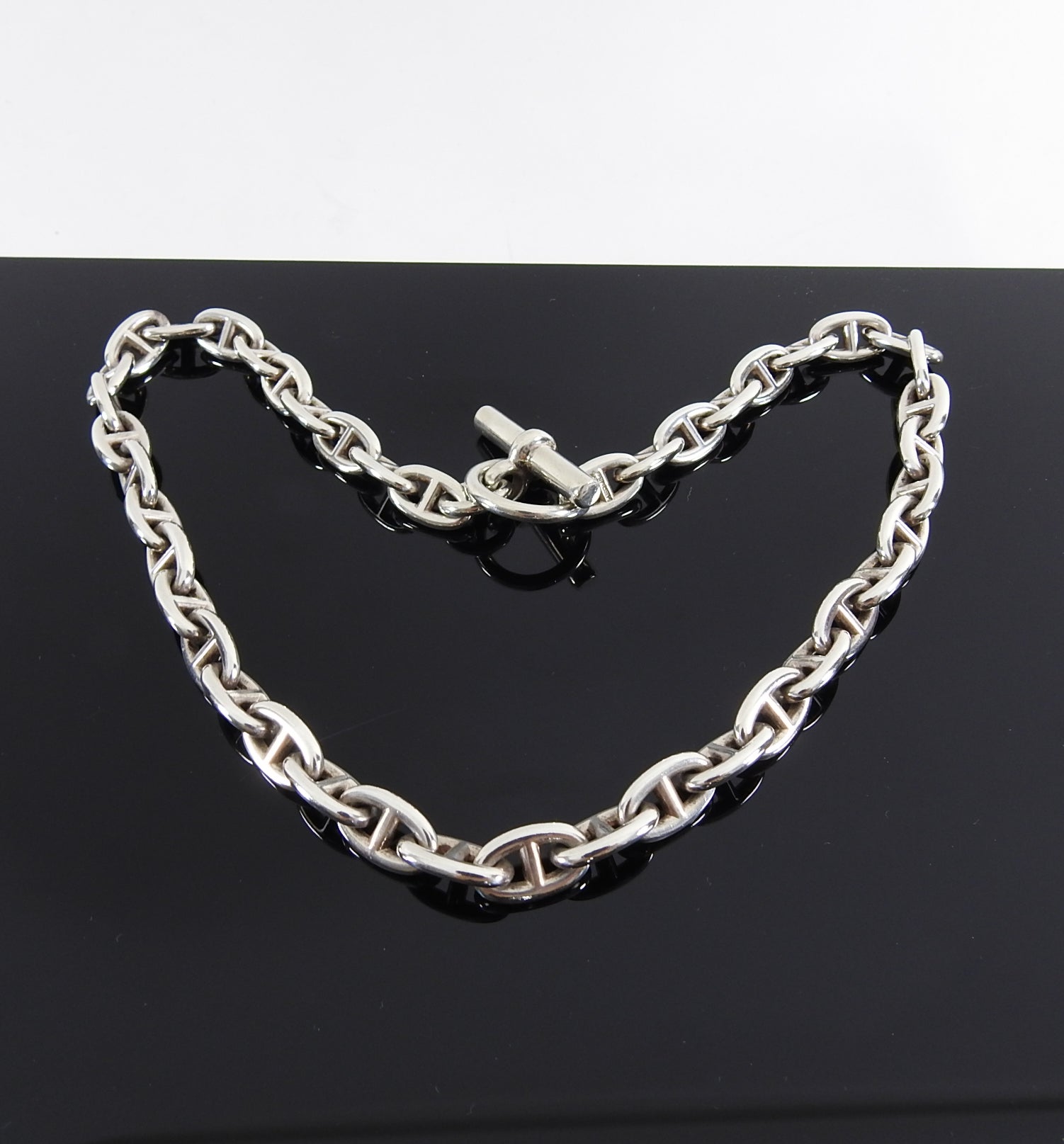 Hermes Sterling Silver Chaine D'ancre Toggle Link Necklace