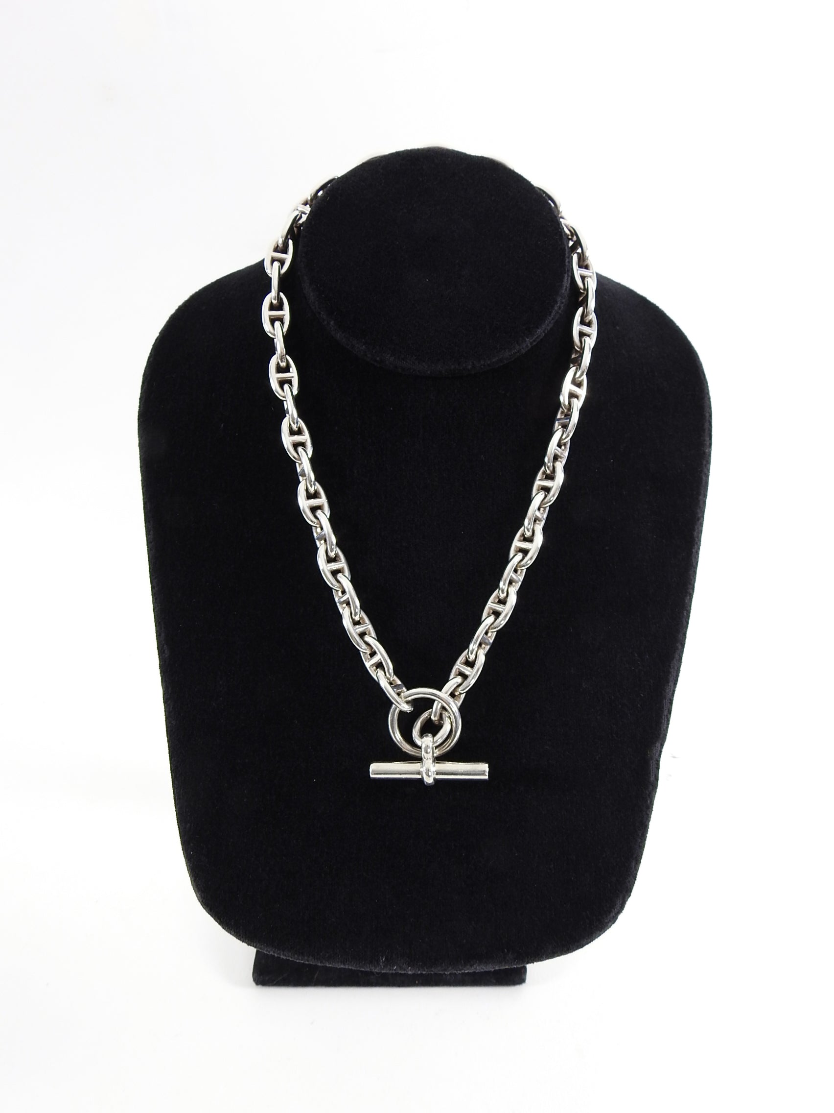 Hermes Sterling Silver Chaine D'ancre Toggle Link Necklace