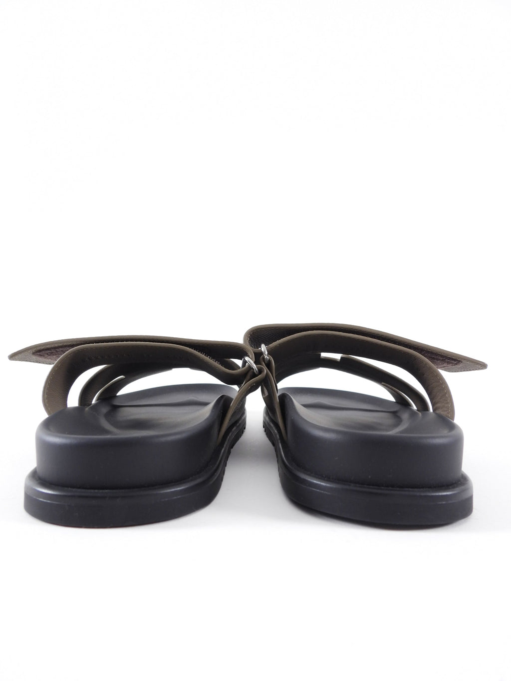 Hermes Etoupe Epsom Leather Chypre Sandals - 39