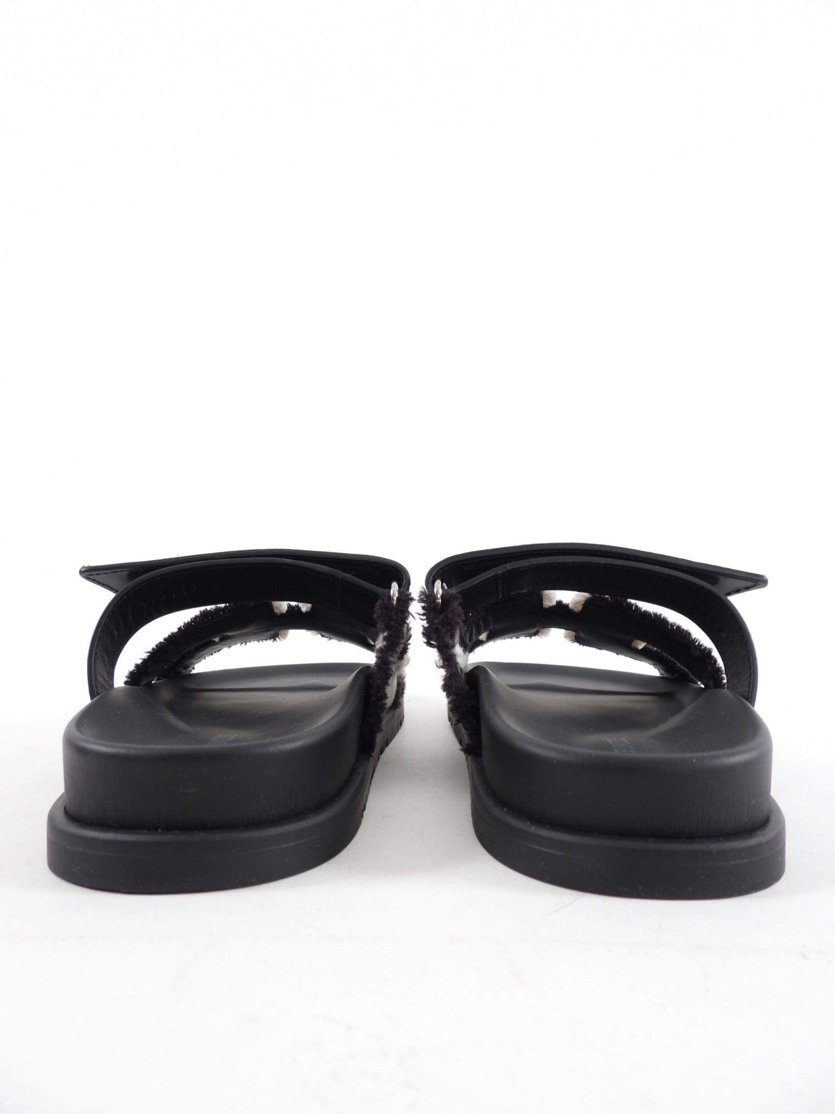 Hermes Chypre Toile and Leather H Sandals - 37
