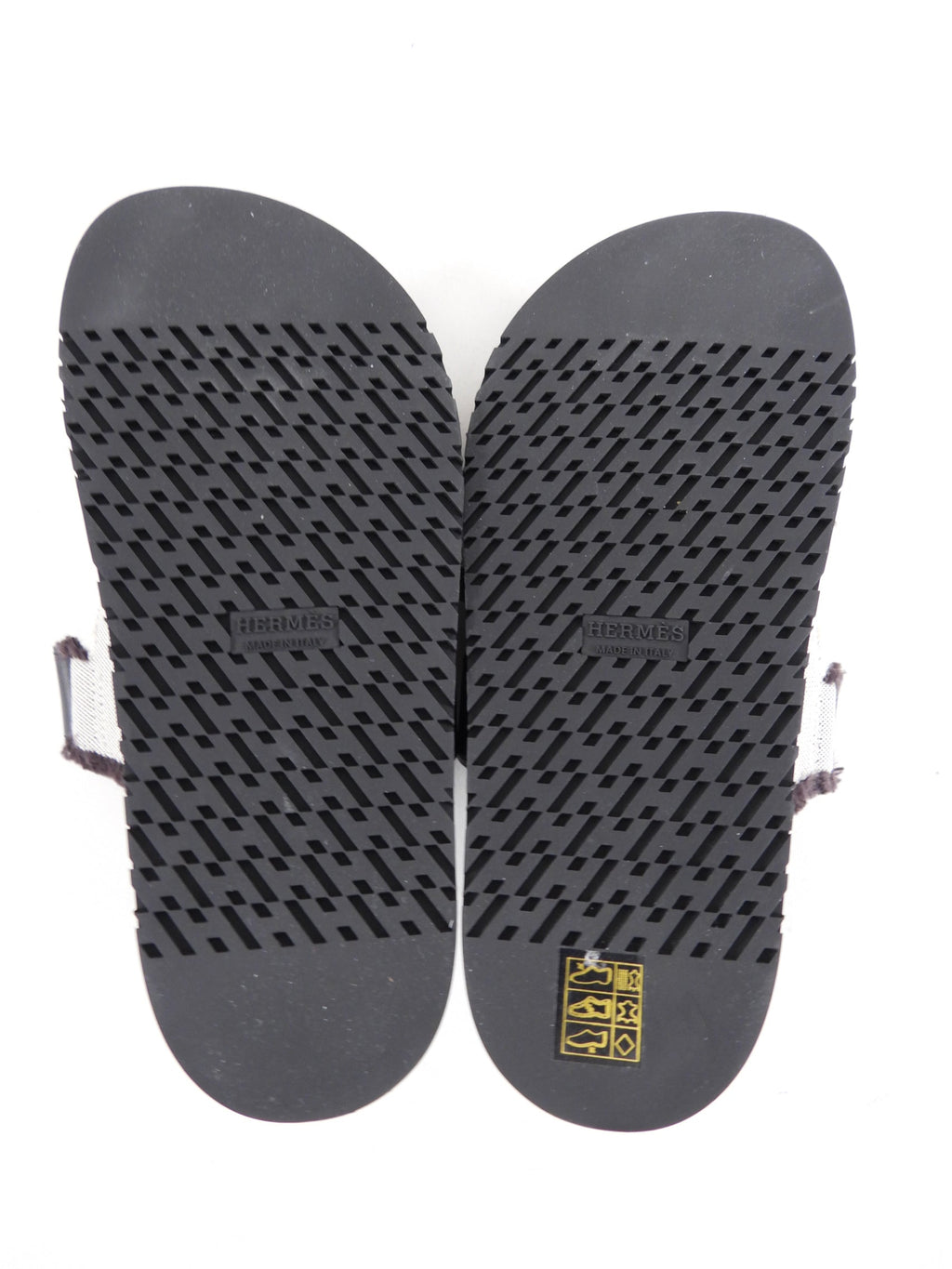 Hermes Chypre Toile and Leather H Sandals - 37