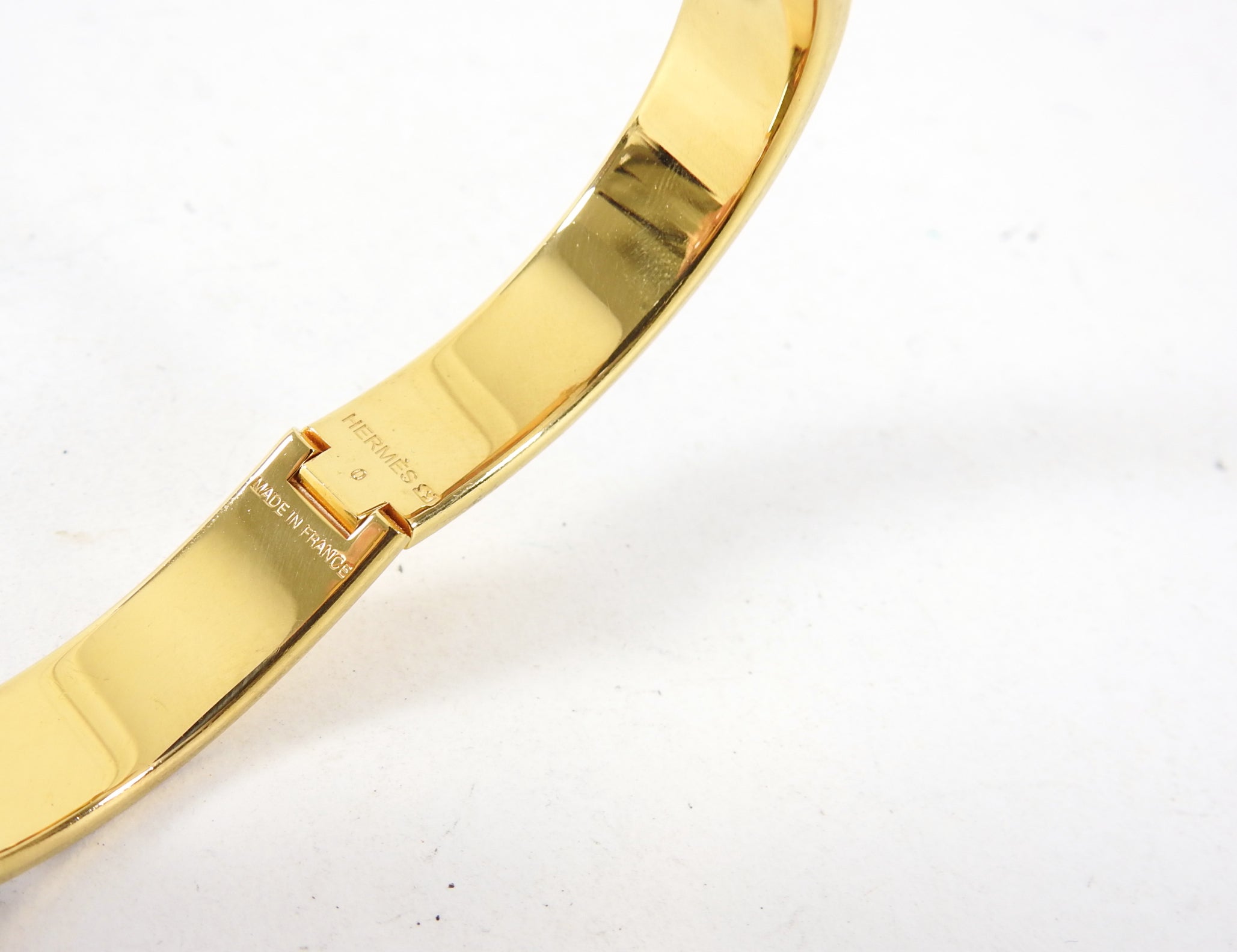 Hermes Clic H Black and Gold Hinged Bracelet - PM