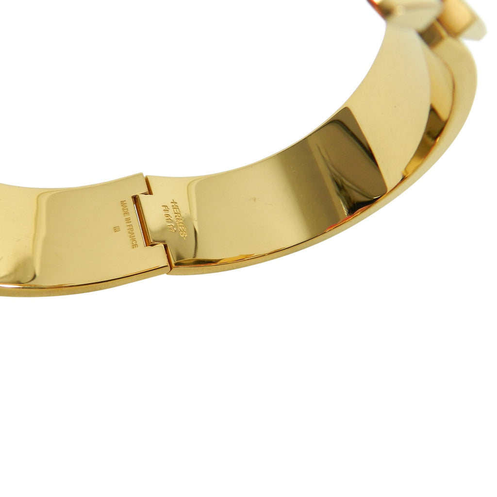 Hermes Clic Clac Wide “H” Bracelet Black with Gold PM