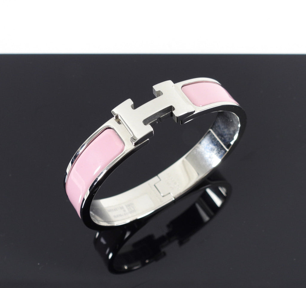 Hermes Clic H Rose Dilirium Palladium Bracelet