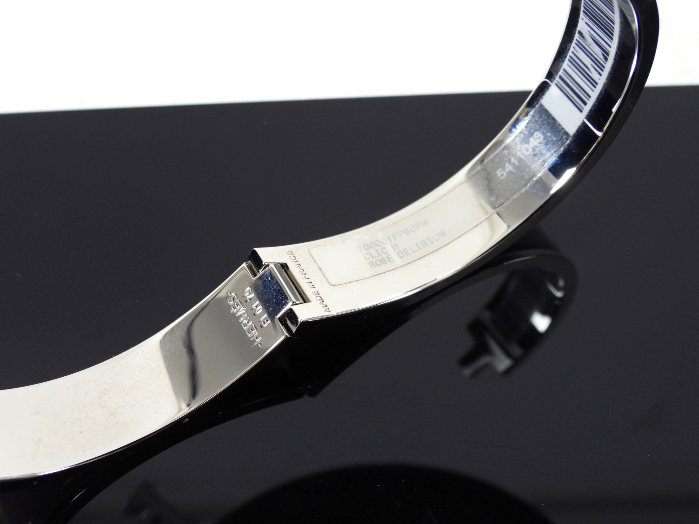 Hermes Clic H Rose Dilirium Palladium Bracelet