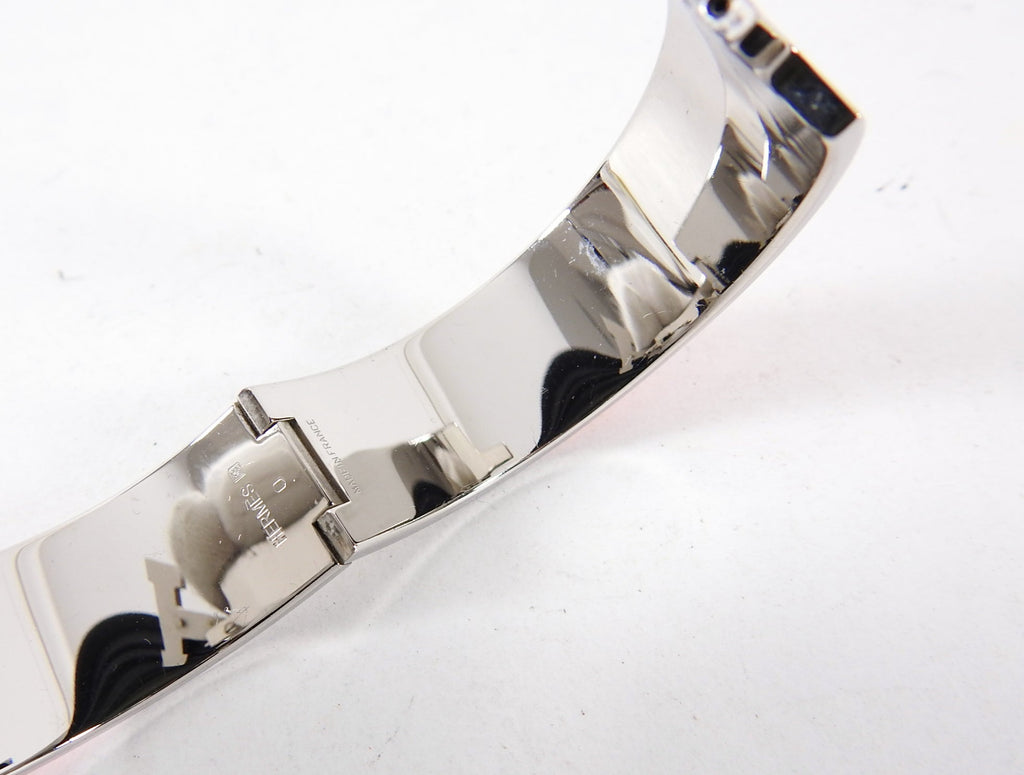 Hermes Clic Clac H Orange and Silver Hinged Bracelet - PM