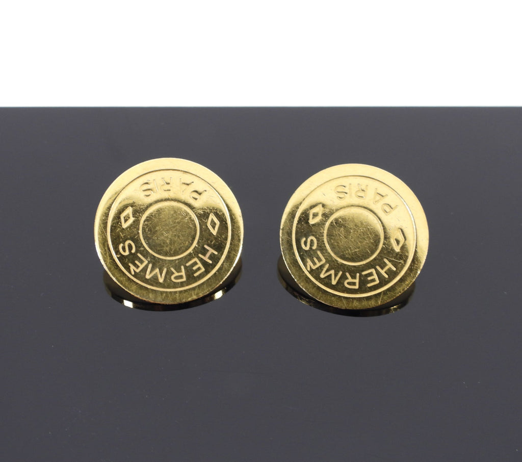 Hermes Round Clou de Selle Clip on Earrings